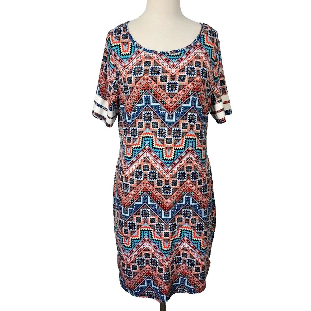 Bobbie Brooks Dress Womens Size XL Comfy Soft Short Sleeves Stretch Casual
